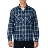 Alpine Swiss Men Plaid Flannel Shirt Jacket Button Down Long Sleeve Cotton Blend – Navy Blue