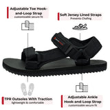 Alpine Swiss Reid Mens Sport Sandals Athletic Open Toe Outdoor Walking Shoe – Black