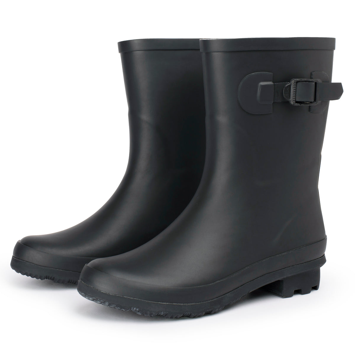 Alpine Swiss Reya Womens Waterproof Rain Boots Mid Calf Tall Rubber Garden Boots – Black Short