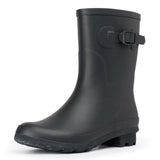 Alpine Swiss Reya Womens Waterproof Rain Boots Mid Calf Tall Rubber Garden Boots – Black Short