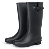 Alpine Swiss Reya Womens Waterproof Rain Boots Mid Calf Tall Rubber Garden Boots – Black Tall