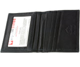Alpine Swiss Thin Front Pocket Wallet Business Card Case 2 ID Window 6 Card Slot – Black