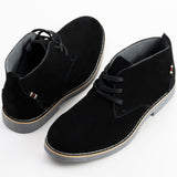 Alpine Swiss Beck Mens Suede Chukka Desert Boots Lace Up Shoes Crepe Sole Oxford – Black