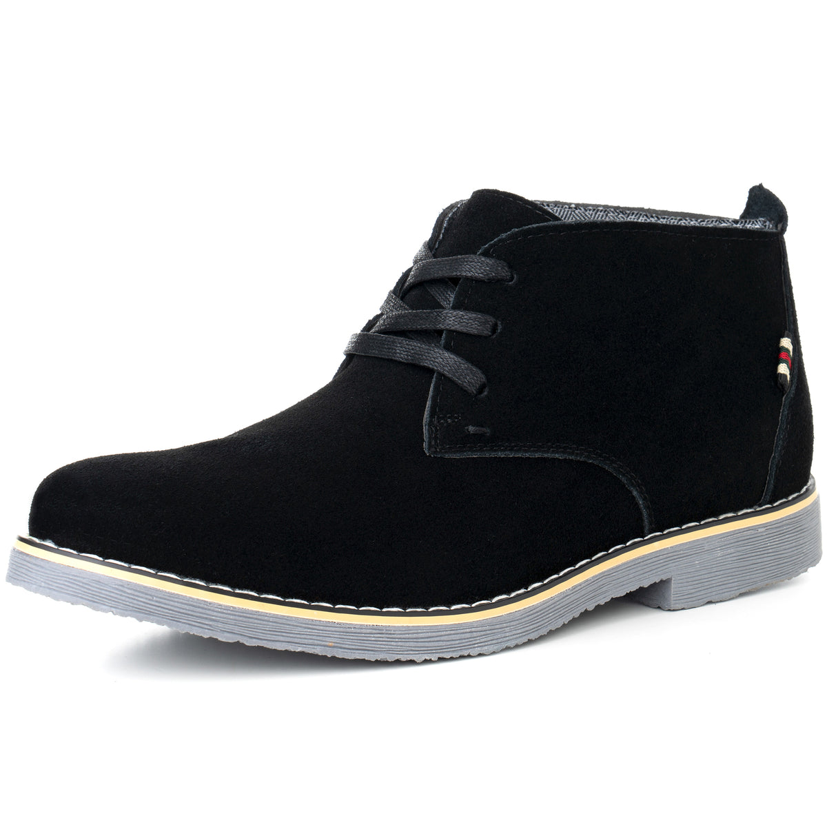 Alpine Swiss Beck Mens Suede Chukka Desert Boots Lace Up Shoes Crepe Sole Oxford – Black