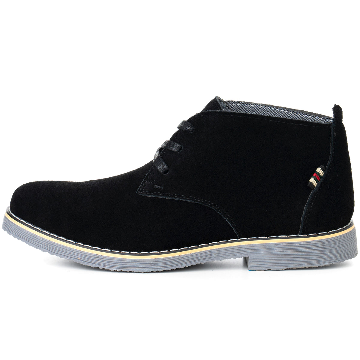 Alpine Swiss Beck Mens Suede Chukka Desert Boots Lace Up Shoes Crepe Sole Oxford – Black