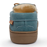 Alpine Swiss Sabine Womens Moccasin Slippers Genuine Suede House Shoe Memory Foam – Blue