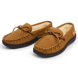 Alpine Swiss Sabine Womens Moccasin Slippers Genuine Suede House Shoe Memory Foam – Chestnut