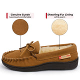 Alpine Swiss Sabine Womens Moccasin Slippers Genuine Suede House Shoe Memory Foam – Chestnut
