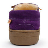 Alpine Swiss Sabine Womens Moccasin Slippers Genuine Suede House Shoe Memory Foam – Purple