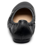 Alpine Swiss Sarah Womens Leather Ballet Flats Round Toe Slip On Comfort Shoes – Black Leather