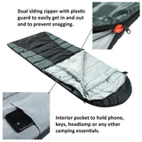 Alpine Swiss Sleeping Bag Adult Waterproof All Season Camping Backpacking Hiking – Black Gray