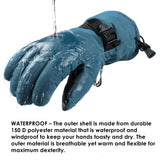 Alpine Swiss Mens Waterproof Gauntlet Ski Gloves Winter Sport Snow Board Windproof – Blue