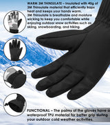 Alpine Swiss Mens Waterproof Gauntlet Ski Gloves Winter Sport Snow Board Windproof – Camo