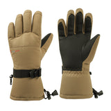Alpine Swiss Mens Waterproof Gauntlet Ski Gloves Winter Sport Snow Board Windproof – Tan