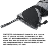 Alpine Swiss Mens Waterproof Gauntlet Ski Gloves Winter Sport Snow Board Windproof – Gray