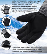 Alpine Swiss Mens Waterproof Gauntlet Ski Gloves Winter Sport Snow Board Windproof – Gray