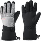Alpine Swiss Mens Waterproof Gauntlet Ski Gloves Winter Sport Snow Board Windproof – Light Gray