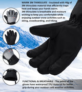 Alpine Swiss Mens Waterproof Gauntlet Ski Gloves Winter Sport Snow Board Windproof – Light Gray
