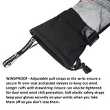 Alpine Swiss Mens Waterproof Gauntlet Ski Gloves Winter Sport Snow Board Windproof – Light Gray