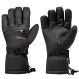 Alpine Swiss Mens Waterproof Snow Gloves Zipper Pockets Winter Sport Mittens – Black Glove