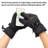 Alpine Swiss Mens Waterproof Snow Gloves Zipper Pockets Winter Sport Mittens – Black Glove