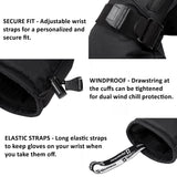 Alpine Swiss Mens Waterproof Snow Gloves Zipper Pockets Winter Sport Mittens – Black Mitten