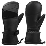 Alpine Swiss Mens Waterproof Ski Mittens 3M Thinsulate Winter Snow Sport Gloves – Black