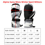 Alpine Swiss Mens Waterproof Ski Mittens 3M Thinsulate Winter Snow Sport Gloves – Camo