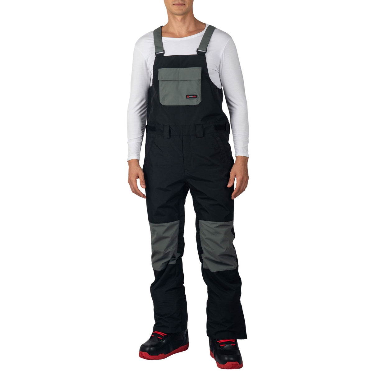 Alpine Swiss Mens Snow Bib 10K Waterproof Ski Overalls Insulated Snowboard Pants – Black