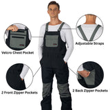 Alpine Swiss Mens Snow Bib 10K Waterproof Ski Overalls Insulated Snowboard Pants – Black