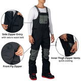 Alpine Swiss Mens Snow Bib 10K Waterproof Ski Overalls Insulated Snowboard Pants – Black