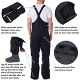 Alpine Swiss Mens Insulated Snow Bib Overalls Waterproof Ski Snowboard Pants – Black