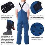 Alpine Swiss Mens Insulated Snow Bib Overalls Waterproof Ski Snowboard Pants – Blue