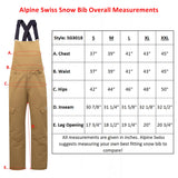 Alpine Swiss Mens Insulated Snow Bib Overalls Waterproof Ski Snowboard Pants – Tan
