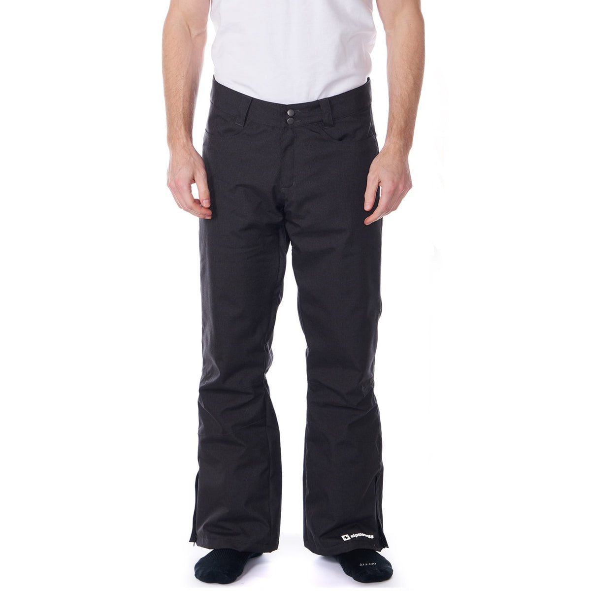 Alpine Swiss Mens Waterproof Ski Snowboarding Pants Insulated Winter Snow Pants – Black