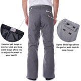 Alpine Swiss Mens Waterproof Ski Snowboarding Pants Insulated Winter Snow Pants – Gray
