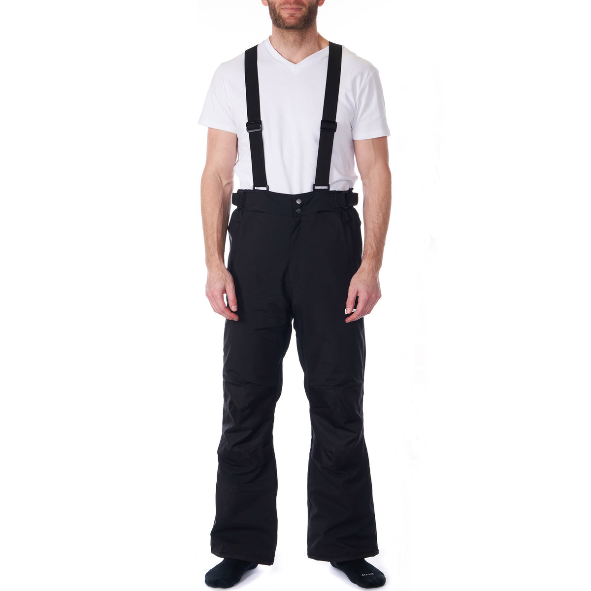 Alpine Swiss Mens Waterproof Snowboard Ski Snow Pants with Removeable Suspenders – Black
