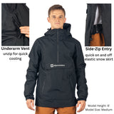 Alpine Swiss Men Anorak Snowboard Jacket Waterproof Windproof Winter Sport Shell – Black
