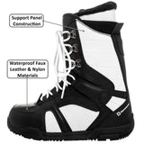 Alpine Swiss Men's Snowboard Boots – Black White