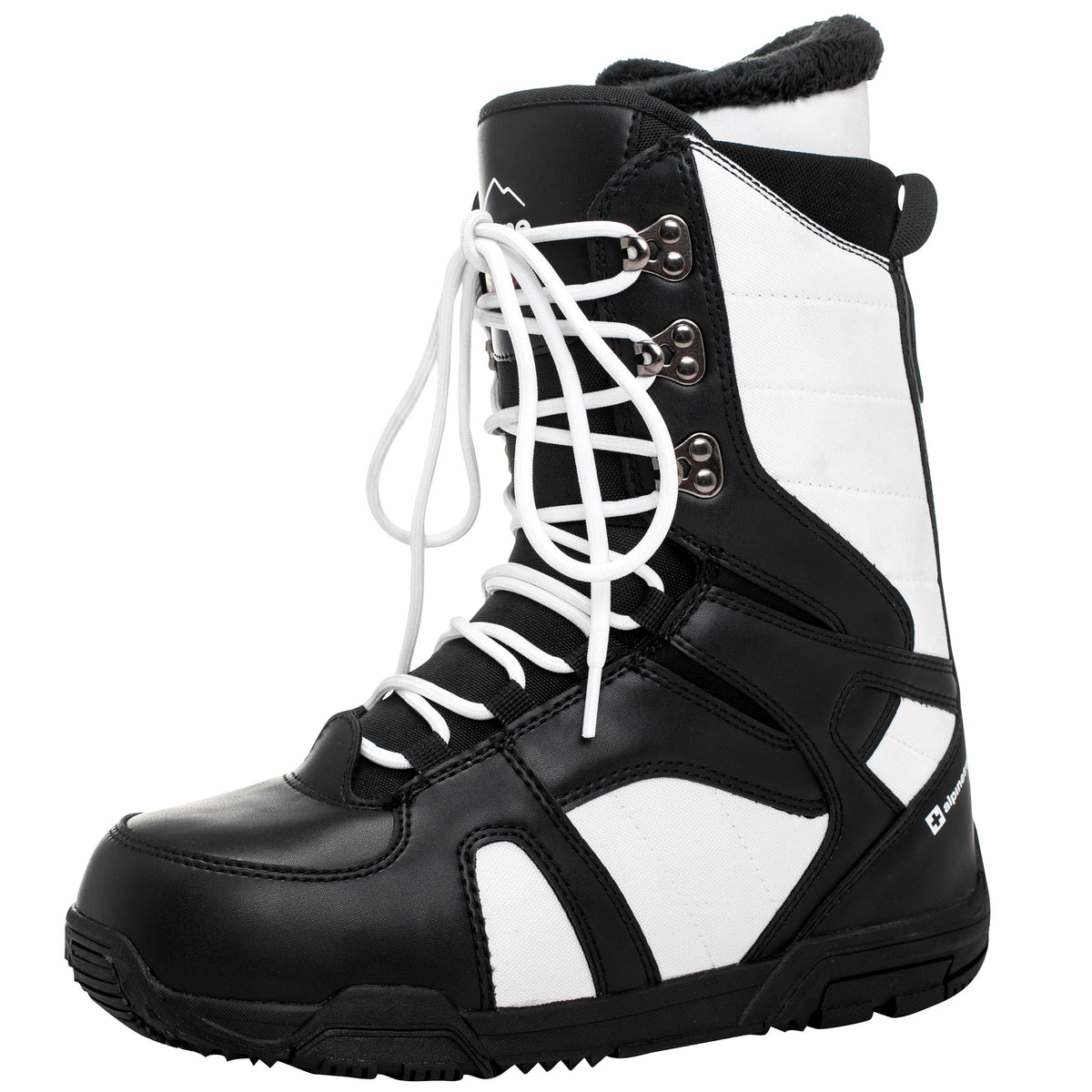 Alpine Swiss Men's Snowboard Boots – Black White