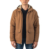 Alpine Swiss Mens Sherpa Lined Parka Hooded Winter Coat Cargo Utility Jacket – Tan