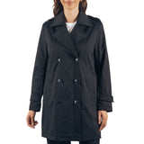 Alpine Swiss Siena Women Rain Jacket Waterproof Trench Coat Lightweight Raincoat – Black