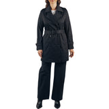 Alpine Swiss Siena Women Rain Jacket Waterproof Trench Coat Lightweight Raincoat – Black