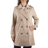 Alpine Swiss Siena Women Rain Jacket Waterproof Trench Coat Lightweight Raincoat – Khaki