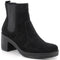 Alpine Swiss Womens Suede Chelsea Boots Made in Italy Block Heel Ankle Booties – Black