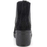 Alpine Swiss Womens Suede Chelsea Boots Made in Italy Block Heel Ankle Booties – Black