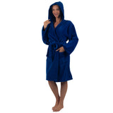 Alpine Swiss Stacy Women Hooded Bathrobe Cotton Terry Cloth Robe for Women Super – Blue