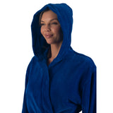 Alpine Swiss Stacy Women Hooded Bathrobe Cotton Terry Cloth Robe for Women Super – Blue