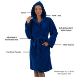 Alpine Swiss Stacy Women Hooded Bathrobe Cotton Terry Cloth Robe for Women Super – Blue