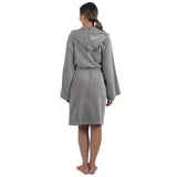 Alpine Swiss Stacy Women Hooded Bathrobe Cotton Terry Cloth Robe for Women Super – Gray